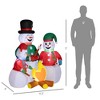 YOOCOZZ  Yard Christmas Decor-  5 FT Xmas Inflatables Snowman Family Roasting Marshmallows around Campfire, Blow Up Decors with Built-in LED Lights - 3 of 4