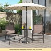 Tangkula 3 Pieces Bistro Set Outdoor Furniture Set with Tempered Glass Table Umbrella Hole - 4 of 4