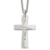 Chisel Stainless Steel Polished Etched Broken Prayer Cross Pendant on a 24" Curb Chain Necklace - 2 of 2