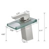 ChicFurnit Bathroom Sink Faucet Single Handle Glass Spout Water Flow Design for Contemporary Vanities, Silver, 11"*7.9"*4.7" - 3 of 4