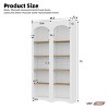 Set of 2 Farmhouse Kitchen Pantry Cabinet,Bookshelves with Adjustable Shelves,72" 5-Tier Arched Display Cabinet for Living Room-Baofuwish - 4 of 4