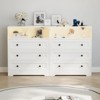 Small Wood Dresser with 3 Drawers, Wooden Dresser for Bedroom Closet Bedside Nightstand, Narrow Chest of Drawers , 15.7" D x 31.5" W x 37.2" H - 2 of 4