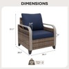 EAGLE PEAK Patio Chair Curved Armrest, Rattan Patio Furniture, 2 Chairs - 3 of 4