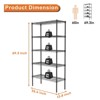 FURNIinspire Utility Storage Shelves 5-Tier Storage Shelving Unit, Adjustable Metal Wire Racks Standing Shelf Organizer, Black, 13.8"*35.4"*69.3" - 3 of 4