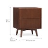 Tremolo  Modern Boho 2-Drawer Nightstand with Solid Wood & Contemporary Fluted Fronts - Teamson Home - 3 of 4