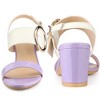 Perphy Women's Open Toe Two Straps Slingback Chunky High Heel Sandals - 2 of 4