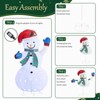 4 FT Lighted Snowman Wearing a Plaid Scarf with 90 Warm White Lights ...