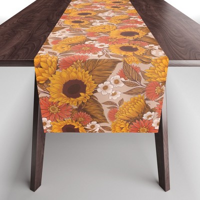Avenie Sunflower Meadow Neutral Table Runner - Society6