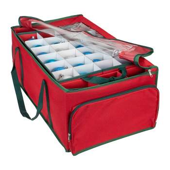 Whitmor 64-Slot Christmas Ornament Organizer with Removable Trays - Red 1  ct