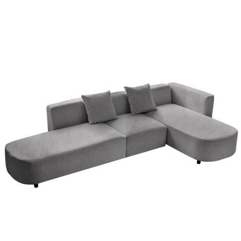 NicBex Modular Sectional Sofa,L-Shaped Chenille Couch with 2 Pillows for Living Room,Apartment,Gray - image 1 of 4