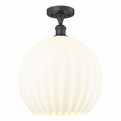 White Venetian - 1 Light Semi-Flush Mount In Modern Style-17.88 Inches Tall and 13.75 Inches Wide
