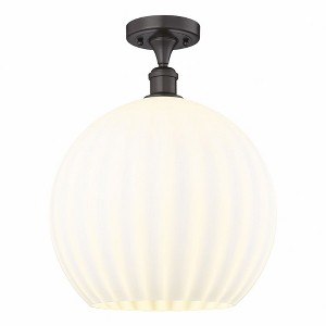 White Venetian - 1 Light Semi-Flush Mount In Modern Style-17.88 Inches Tall and 13.75 Inches Wide - 1 of 1