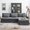 VYNXARIA 87*61"Modern L-shaped Corduroy Sofa with Reversible Chaise,4-seat Upholstered Convertible Sleeper Couch with Pillows - 2 of 4