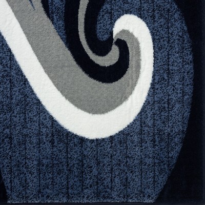 Blue and Gray Abstract Swirl 5' x 7' Area Rug