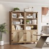 Bookshelf and Bookcase with Doors, 5 Tier Double Wide Large Bookshelves, Open Display Shelves, 70'' Tall Bookshelf - 3 of 4