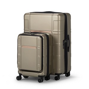 Karl Home 2 Piece Set Expandable Luggage Carry On ABS PC Suitcase with pocket Compartment Weekend Bag Grey - 1 of 4