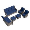 UPTION 6-Piece Wicker Outdoor Patio Conversation Set with Cushions - 3 of 4