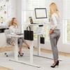 Tangkula 48" x 24" Electric Standing Desk w/ 3 Memory Height Settings 2 Hanging Hooks White - 3 of 4
