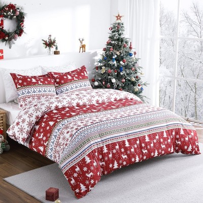 3 Piece Christmas Bedding Duvet Cover Set