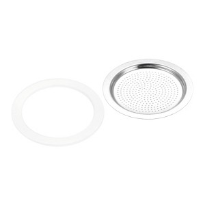 Unique Bargains Coffee Machine Replacement Mocha Pot Silicone Gaskets and Stainless Steel Filters - 1 of 3