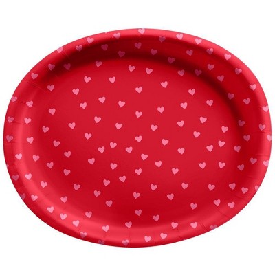 10ct 10" x 12" Oval Buffet Plates with Mini Hearts - Spritz™