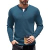 COOFANDY Mens Knit Henley T-Shirts Dress Long Sleeve Sweater Casual Collarless Quarter Button Pullover - 4 of 4