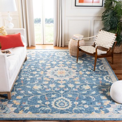 Blossom Navy Multicolor Hand Tufted Wool 8' x 10' Area Rug