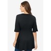 Woman Within Women's Plus Size Elbow Sleeve V-Neck Fit And Flare Tunic - 3 of 4