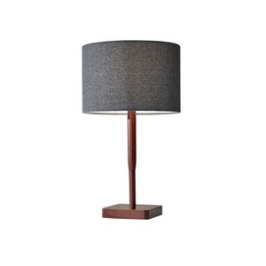 Adesso 21 Ellis Table Lamp Brown Walnut Wood Textured Fabric Shade Etl Listed Target