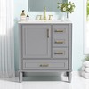 30" White Bathroom Vanity with Sink ââ‚?Freestanding Vanity Cabinet with 3 Drawers,Floating Cabinet(Faucet Not Included) - 4 of 4