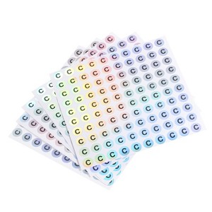 Unique Bargains Laser Capital Alphabet Round Self-Adhesive Reflective Letter Stickers 10 Pcs - 1 of 3