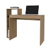 NicBex Rustic Writing Table Reading Desk with 3-Tier Side Shelf,Natural Oak Finish Home Office Desk for Study,Living Room&Office,Home Workstation - 4 of 4