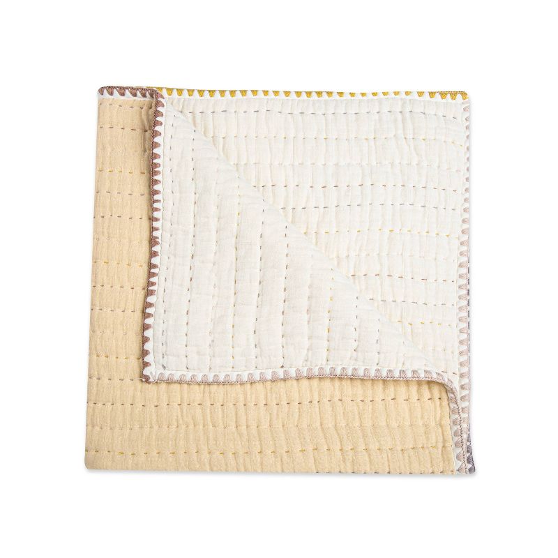 Crane Baby Quilted Baby Reversible Blanket - Kendi Natural, 1 of 11