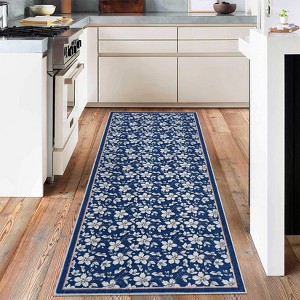 Area Rug, Boho Floral Machine Washable Rug ¨C Non-Slip Low Pile Carpet for Living Room, Bedroom, Nursery - 1 of 4