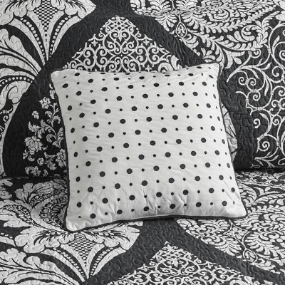 Black and White Cotton Reversible Full Quilt Set