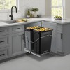 Under-Cabinet Pull-Out Trash Can - Dual 25-Qt Recycling System w/ Silent Steel Slides | SpaceMax Design for Kitchen Sink/Office Pantry - 2 of 4