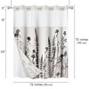 Americanflat 72x75 Hookless Shower Curtain - Floral Cream and Red Shower Curtain with Sheer Panel, Snap-In Liner, and Grommets - 100% Polyester - 2 of 4