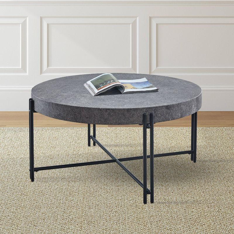 Morgan Round Cocktail Table Gray - Steve Silver Co., 5 of 7
