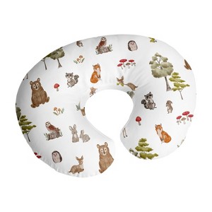 Sweet Jojo Designs Boy, Girl, Unisex/Gender Neutral Support Nursing Pillow Cover (Pillow Not Included) Watercolor Woodland Forest Animals Multicolor - 1 of 4