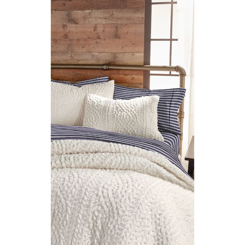 Cable Knit Pinsonic Faux Shearling Comforter Set Ivory - G.H. Bass, 2 of 7