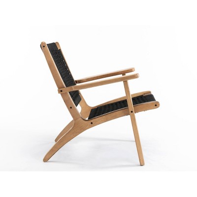 Black and Natural Woven Rope Accent Chair