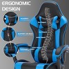 Ergonomic Gaming Chair with Footrest and Massage Lumbar,Adjustable Recliner Computer Chair-The Pop Home - 3 of 4