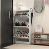 TIRAMISUBEST White Wooden Shoe Cabinet - 3 Flip-Door Storage for Entryway, Farmhouse Style - 4 of 4