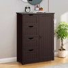 Tangkula Bathroom Floor Cabinet Storage Organizer Cupboard w/ 4 Drawers Adjustable Shelf - 2 of 4