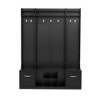 HDZNVF 5-in-1 Entryway Bench with Coat Rack, 7 Sturdy Hooks, 2 Spacious Drawers and Adjustable Shelves, Black - 4 of 4