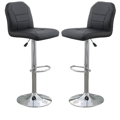 NicBex Set of 2 Bar Stools for Kitchen Island,Modern Leather Adjustable Counter Bar Stools,Bar Chairs for Dining Rooms,Kitchens,Black/White