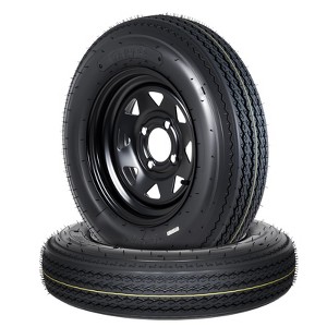 MERXENG 2-Pack 5.30-12 Trailer Tires On 12" Rims – 4 Lug 4" BC, Load Range C, 6 Ply
