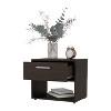 Gulches Round Rock 1 Drawer Nightstand Stained Walnut, Open Storage Shelf, Scratch Resistant - 2 of 4