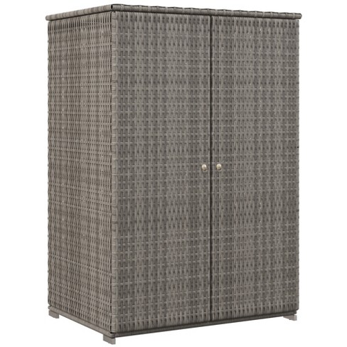 Outsunny 23.5 in. x 23.5 in. x 47.25 in. Dark Coffee Pool Towel Storage  with 2 Shelves and Weather-Resistant Design 865-002 - The Home Depot