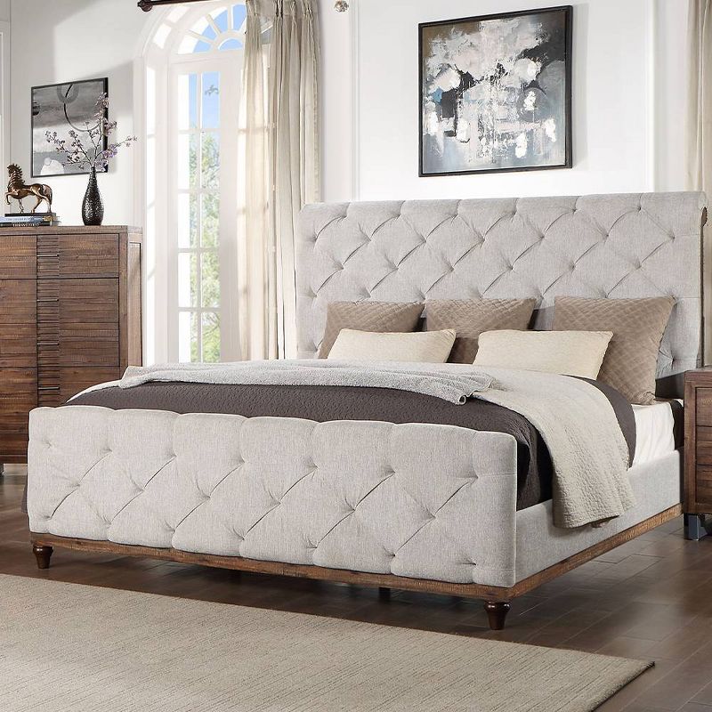 90&#34; Eastern King Bed Andria Bed Reclaimed Oak Finish - Acme Furniture, 1 of 9